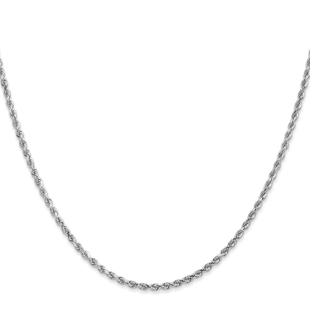 14K White Gold 2.0mm Diamond-cut Rope Chain