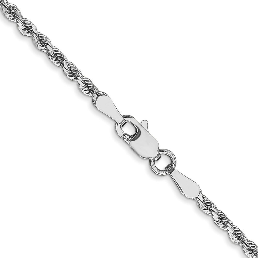 14K White Gold 2.0mm Diamond-cut Rope Chain