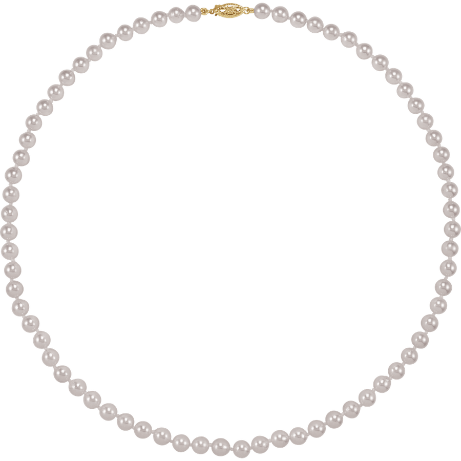 Lumière Akoya 14K Yellow Gold Cultured White Akoya Pearl 20" Necklace