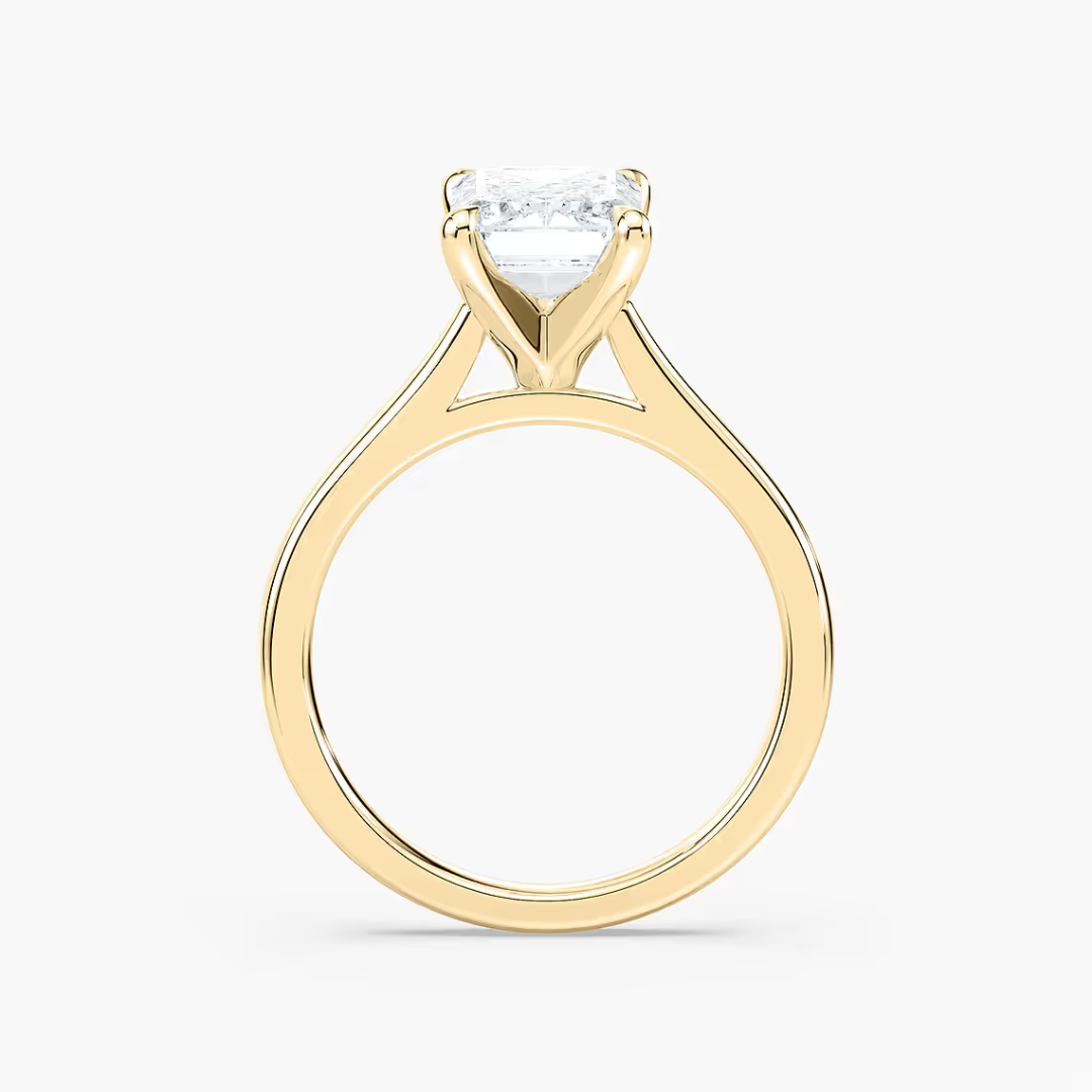 *Emerald Dior Claw Prong Solitaire Stackable