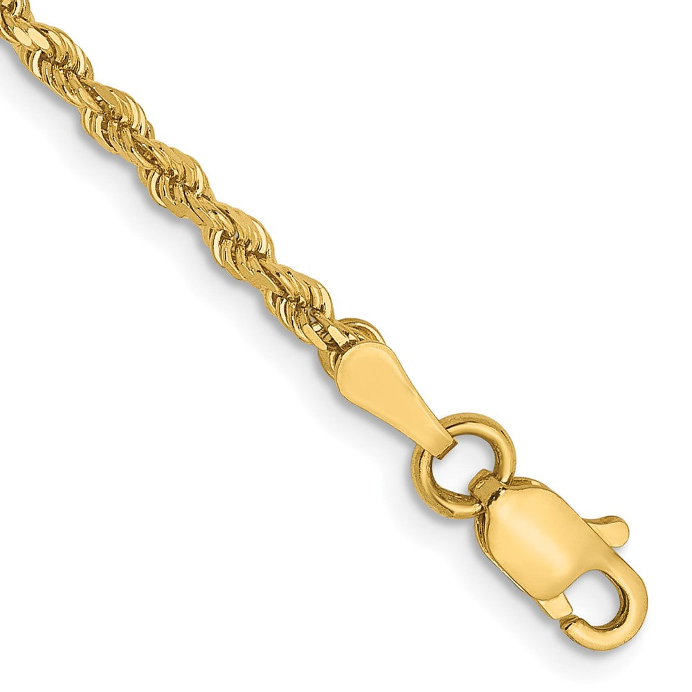14K 2.0mm Diamond-cut Rope Chain Anklet