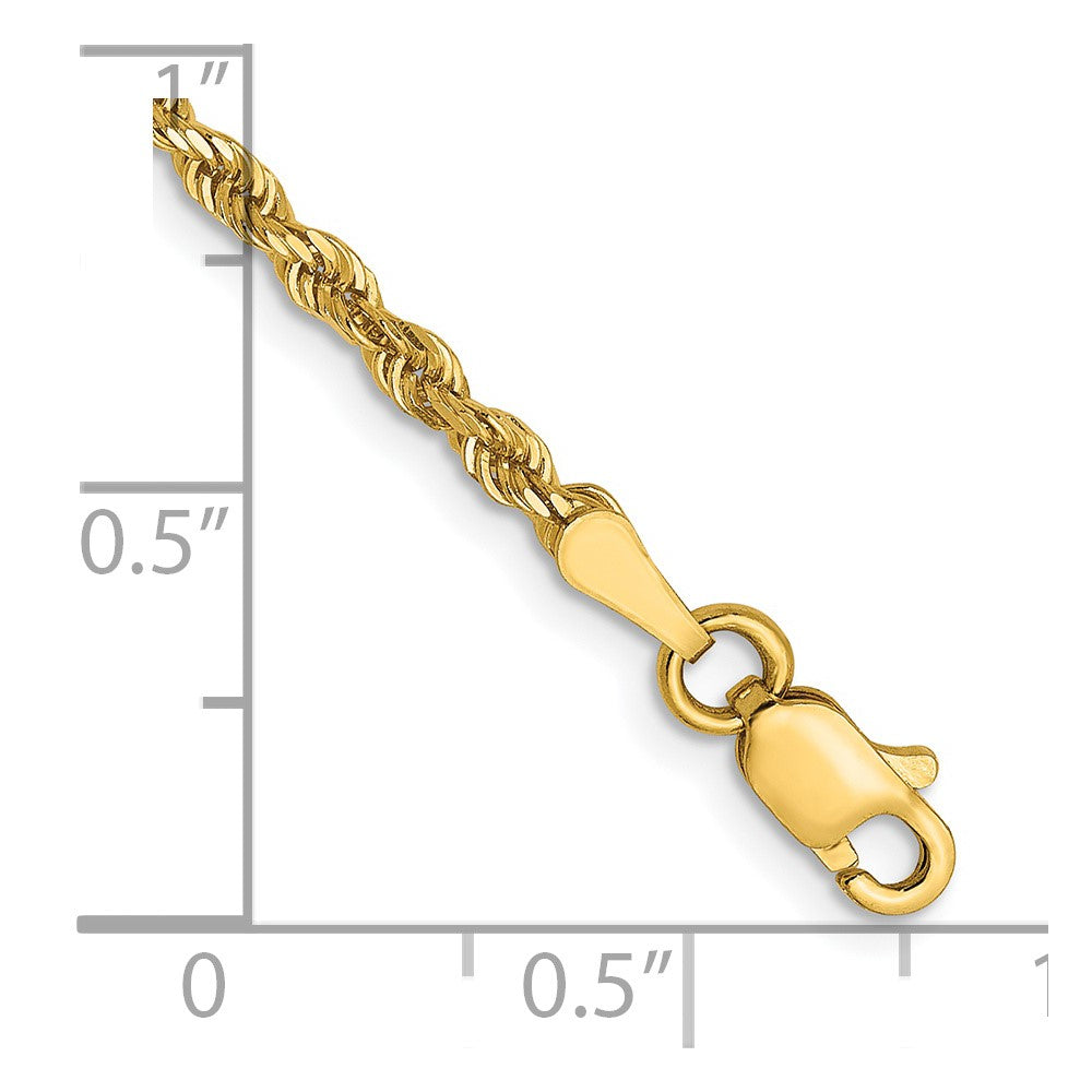 14K 2.25mm Diamond-cut Rope Chain