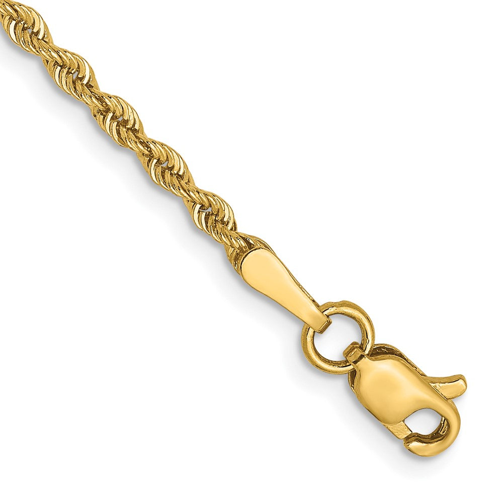 14K 2.0mm Solid Rope Chain Anklet