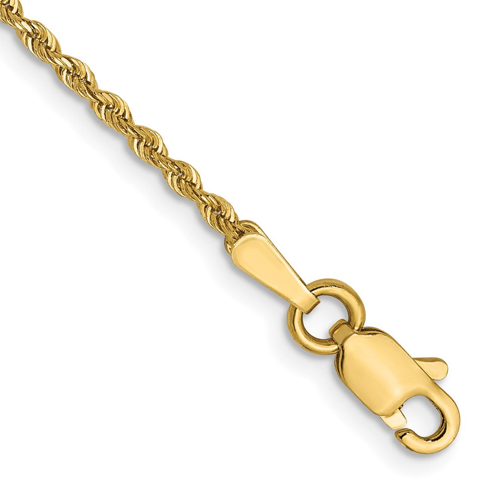 14K 1.3mm Diamond-cut Quadruple Rope Chain Anklet