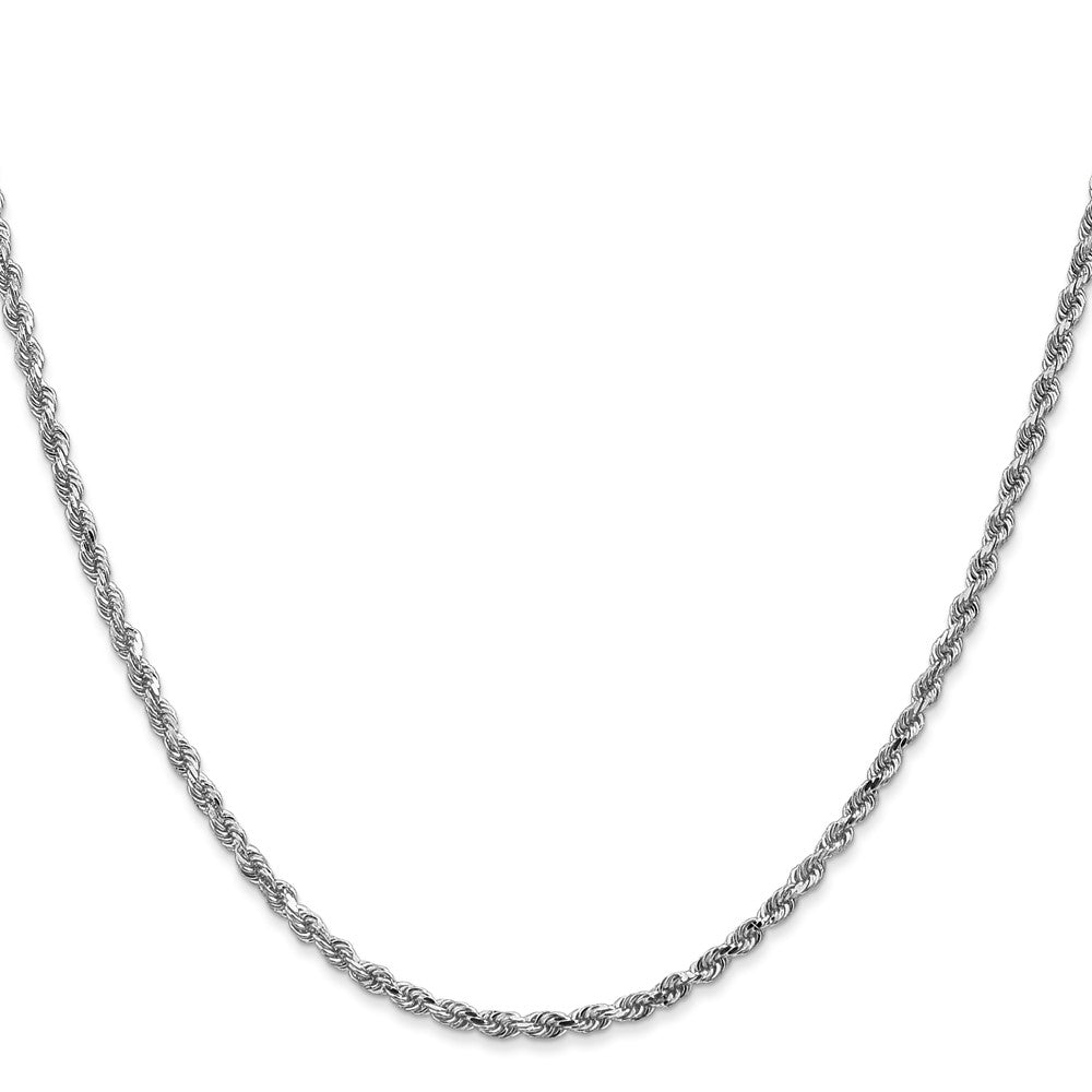 14K White Gold 2.25mm Diamond-cut Rope Chain