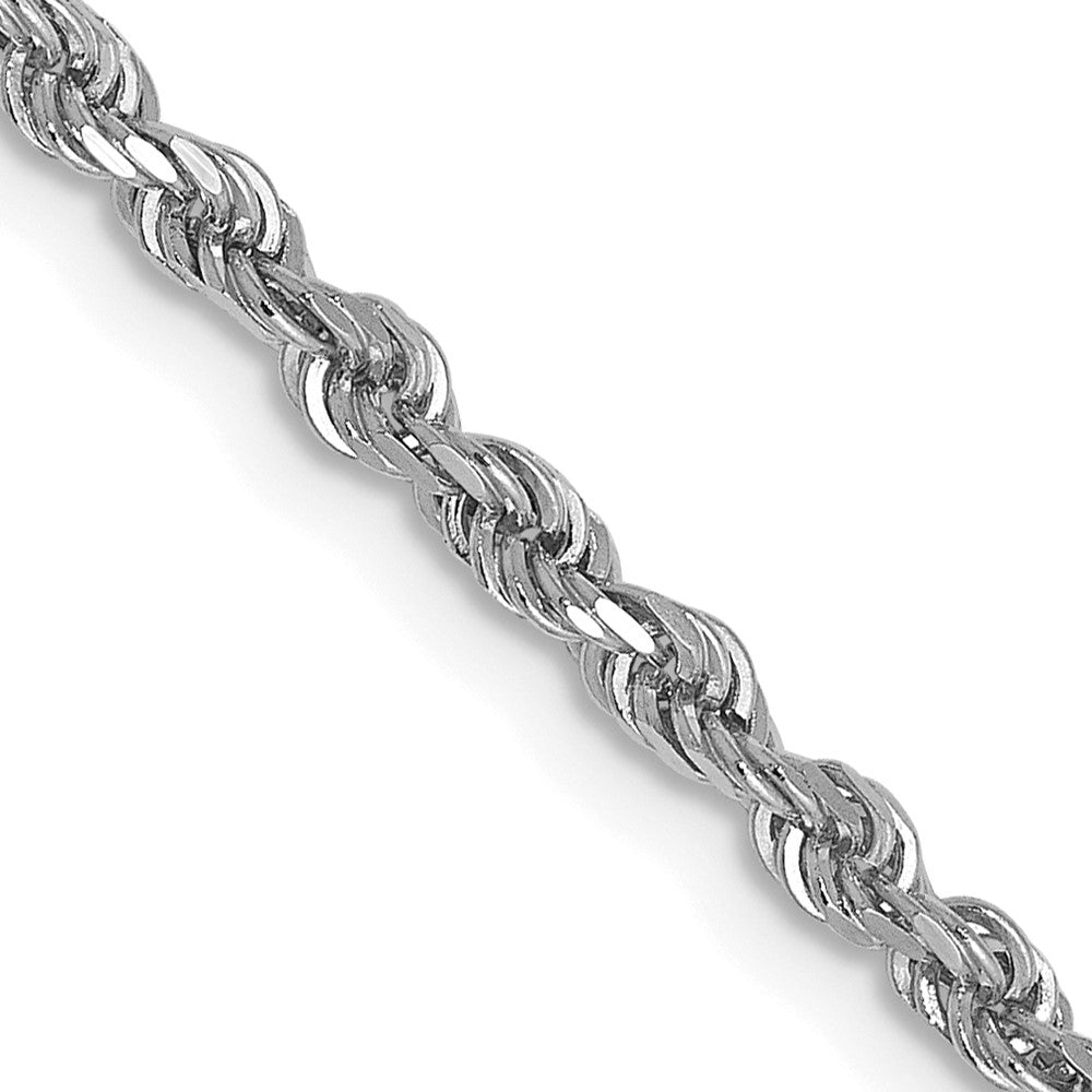 14K White Gold 2.25mm Diamond-cut Rope Chain