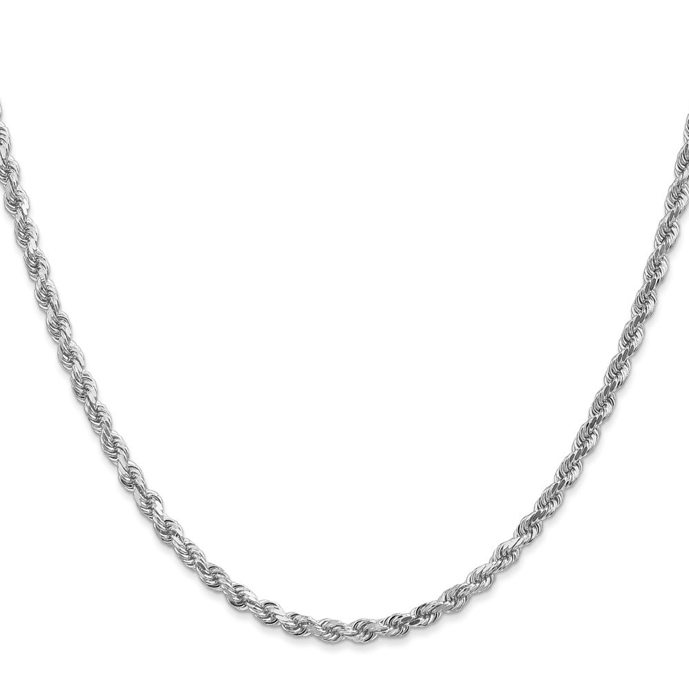 14K White Gold 3.0mm Diamond-cut Rope Chain