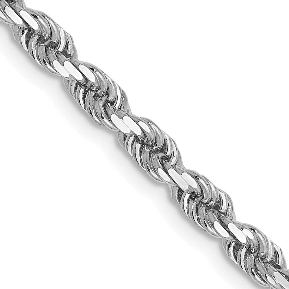 14K White Gold 3.0mm Diamond-cut Rope Chain