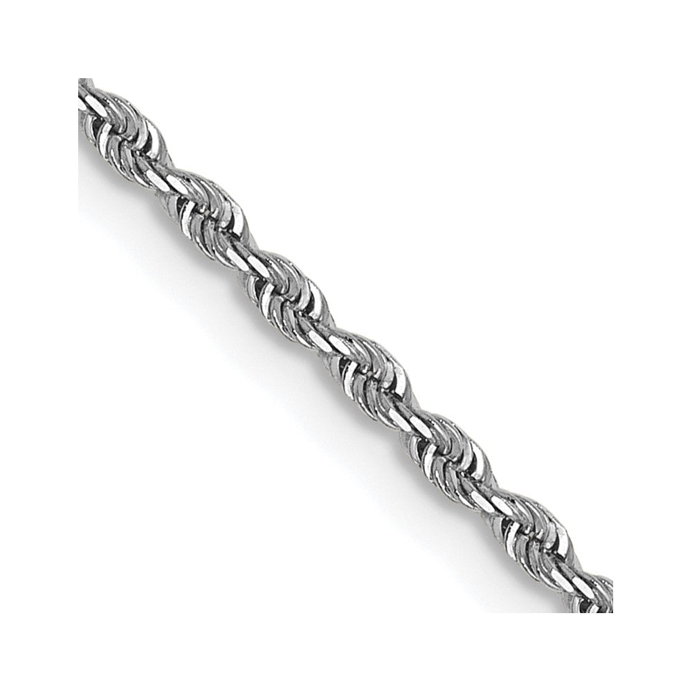 14K White Gold 1.3mm Diamond-cut Quadruple Rope Chain
