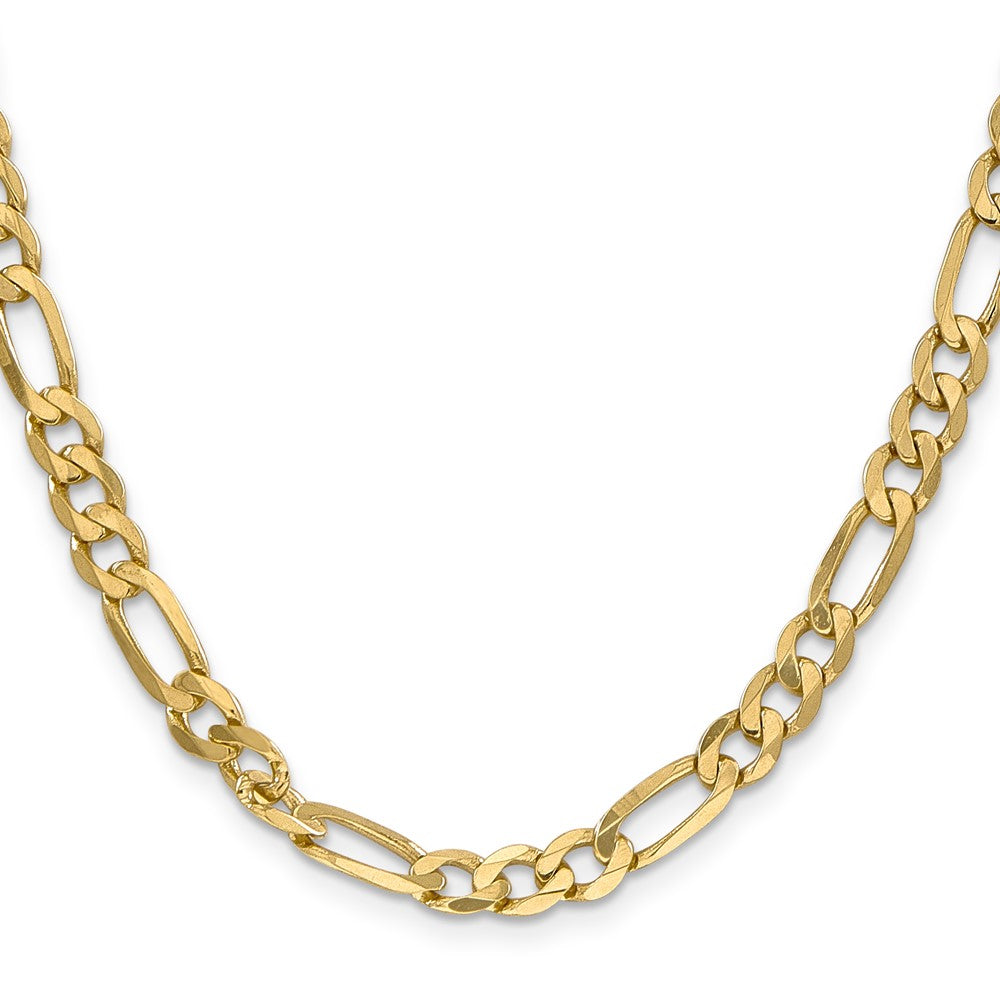 14K 6.25mm Flat Figaro Chain