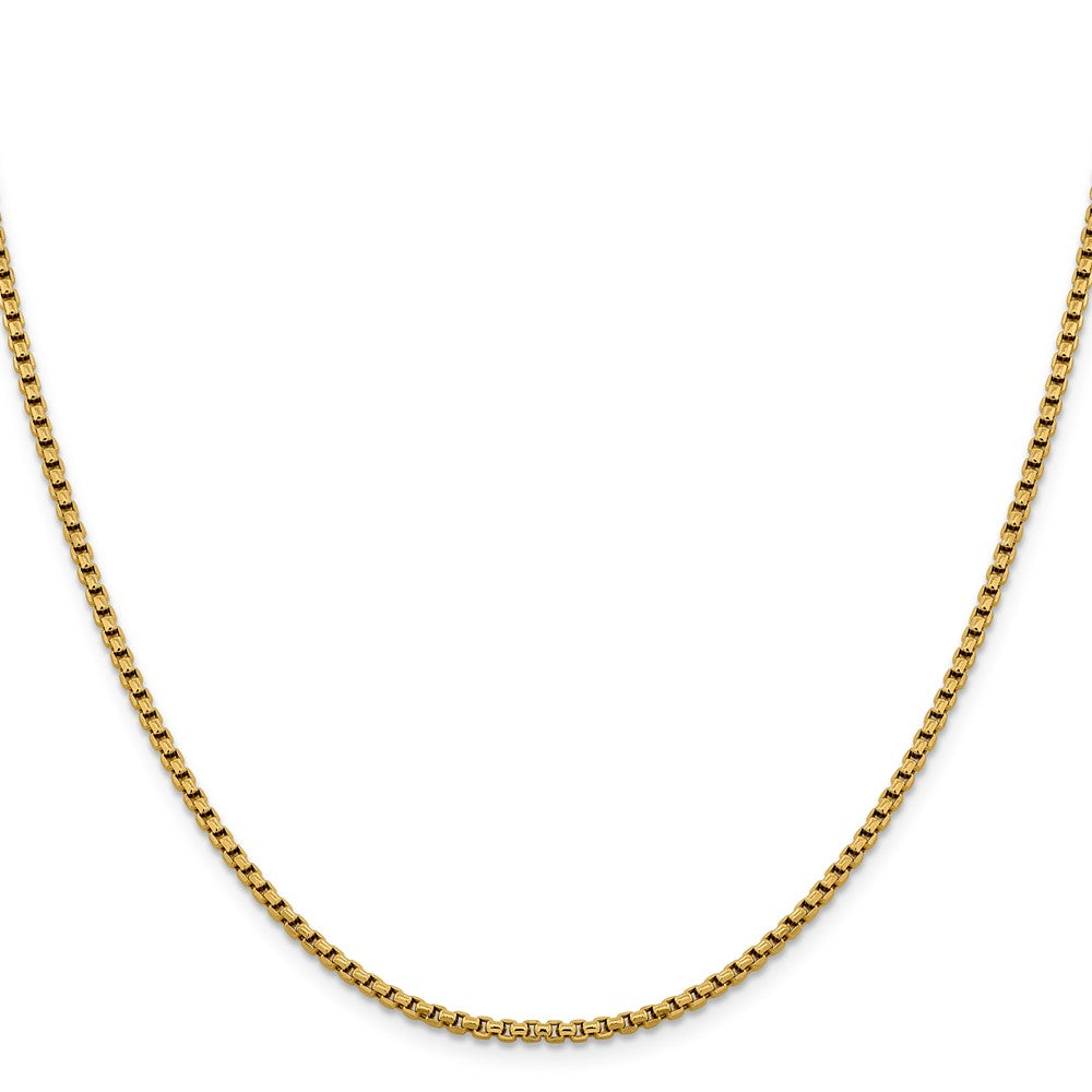 14K 2.4mm Semi-Solid Diamond-cut Round Box Chain