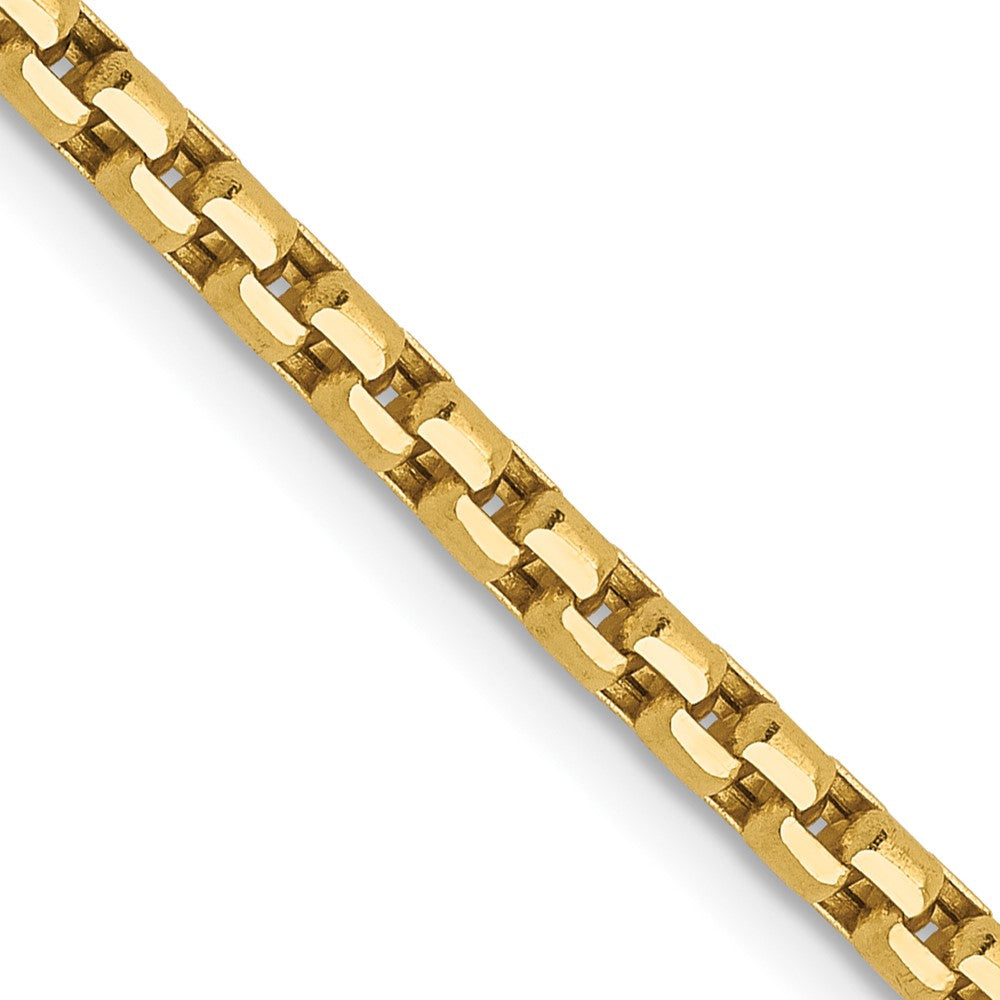 14K 2.4mm Semi-Solid Diamond-cut Round Box Chain