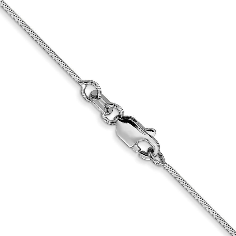 14K White Gold .8mm Diamond-cut Octagonal Snake Chain
