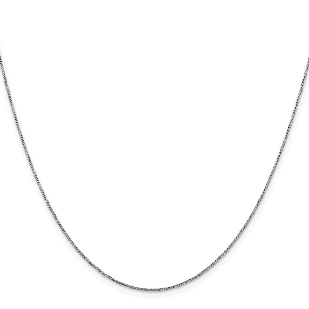 14K White Gold .9mm Diamond-cut Twisted Box Chain