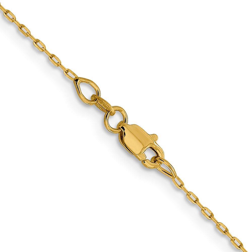 14K 1mm Diamond-cut Open Long Link Cable Chain