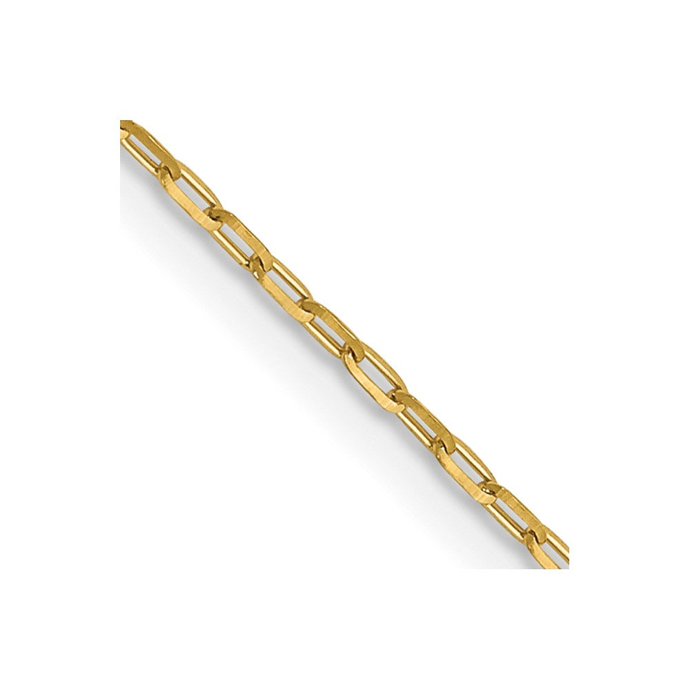 14K 1mm Diamond-cut Open Long Link Cable Chain