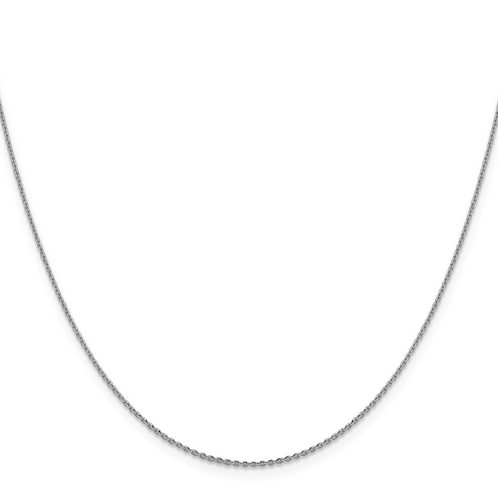 14K White Gold 1.15mm Diamond-cut Oval Link Chain