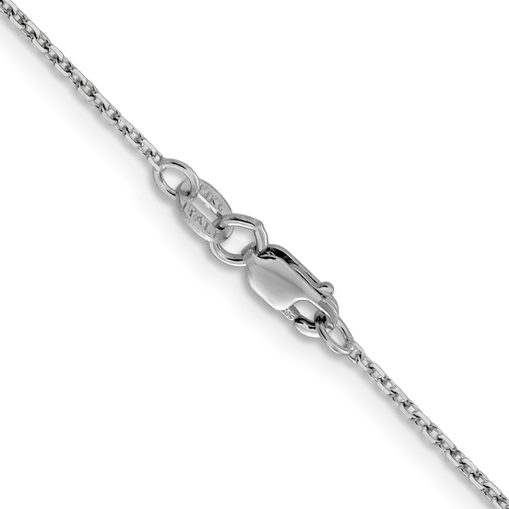 14K White Gold 1.25mm Diamond-cut Cable Chain