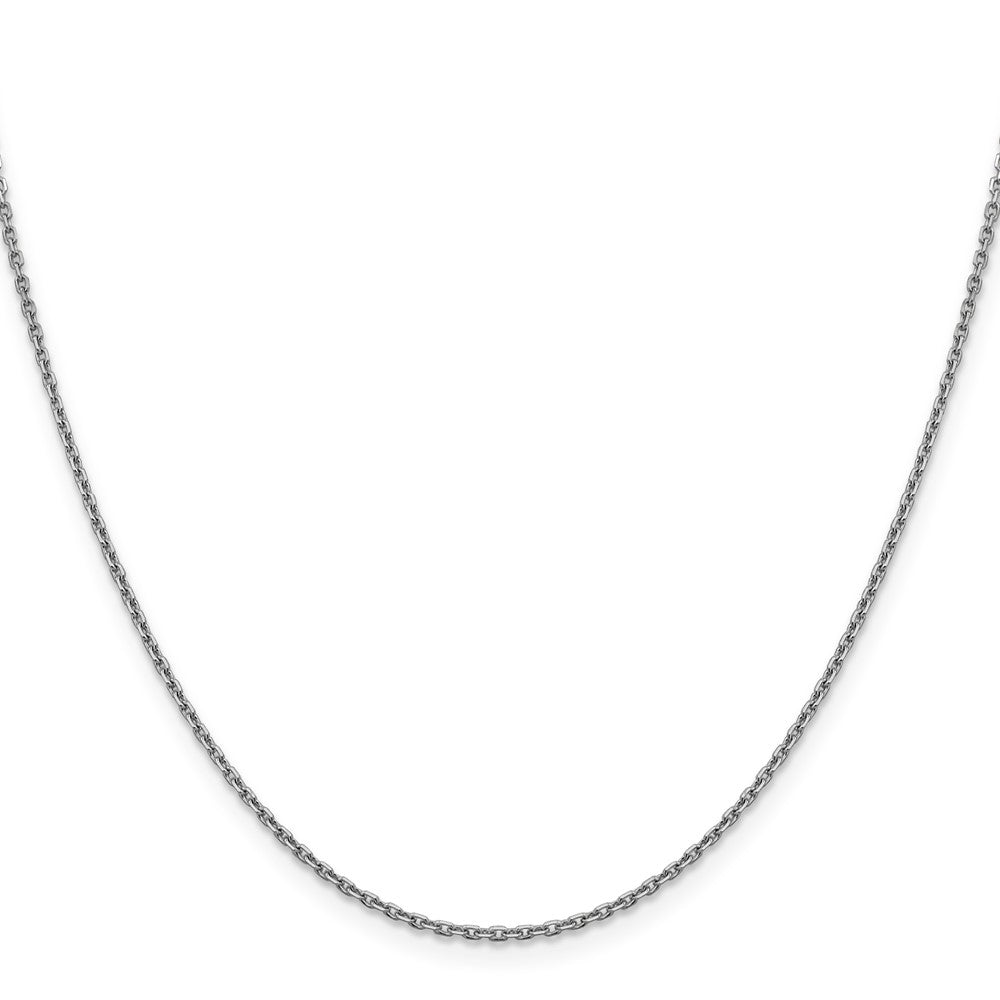 14K White Gold 1.5mm Diamond-cut Cable Chain