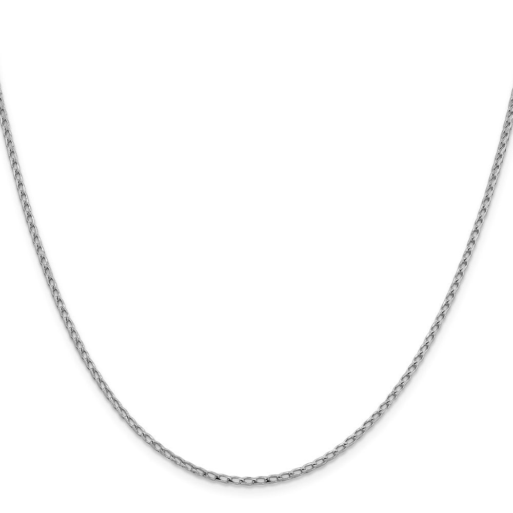 14K White Gold 2.1mm Diamond-cut Open Franco Chain