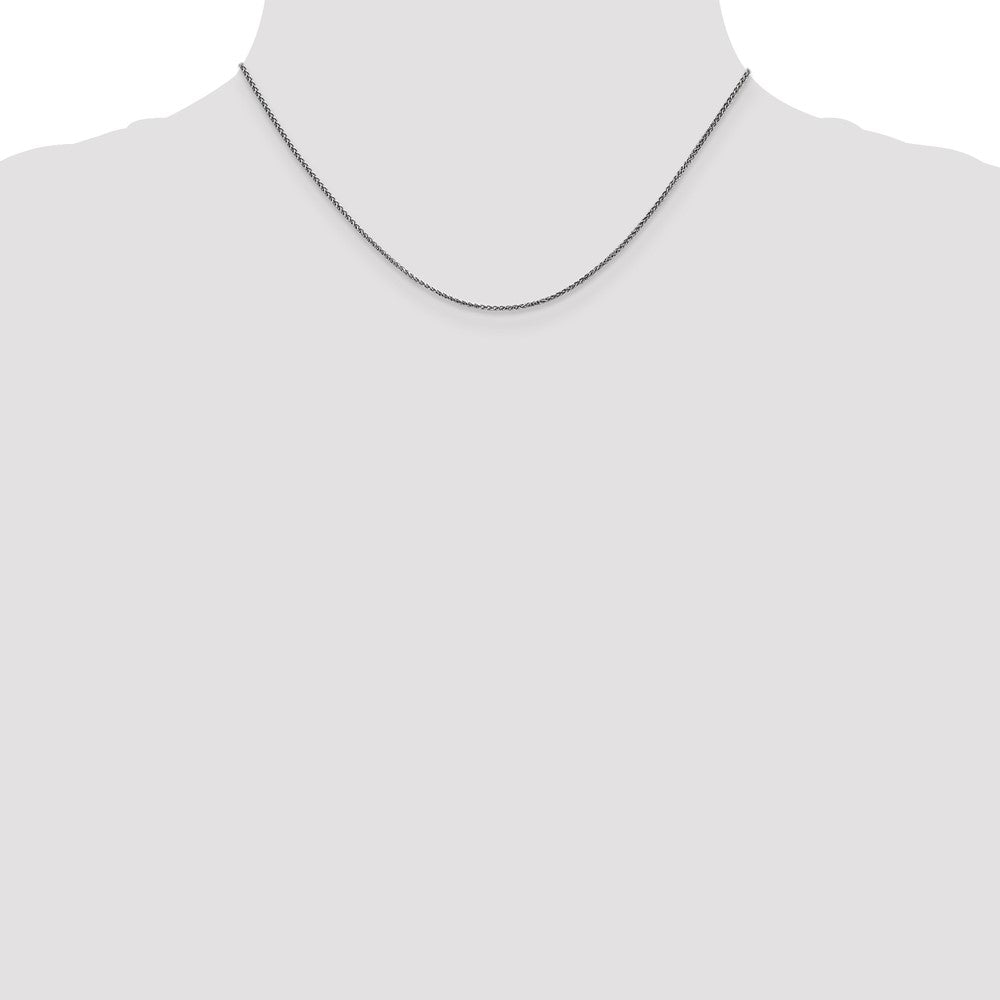 14K White Gold 1.25mm Diamond-cut Spiga Chain