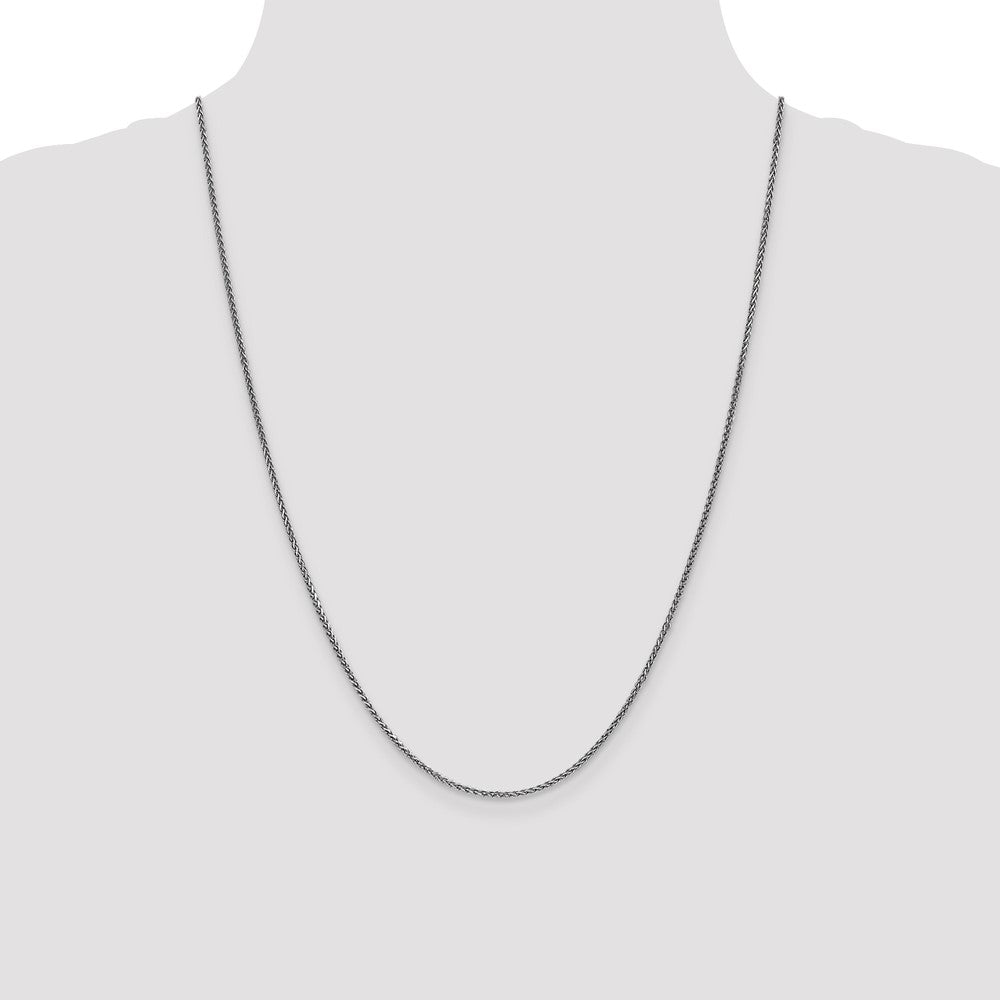 14K White Gold 1.7mm Diamond-cut Spiga Chain