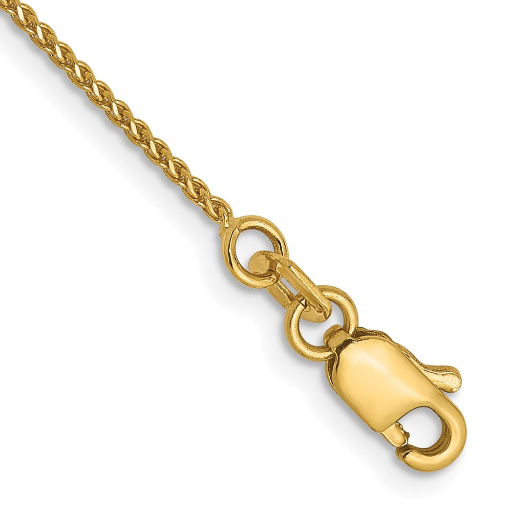 14K 1mm Diamond-cut Spiga Chain Anklet