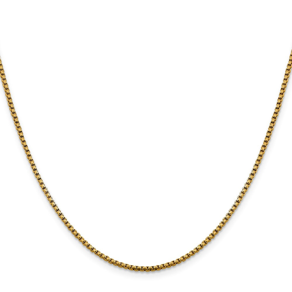 14K 1.85mm Semi-Solid Diamond-cut Round Box Chain