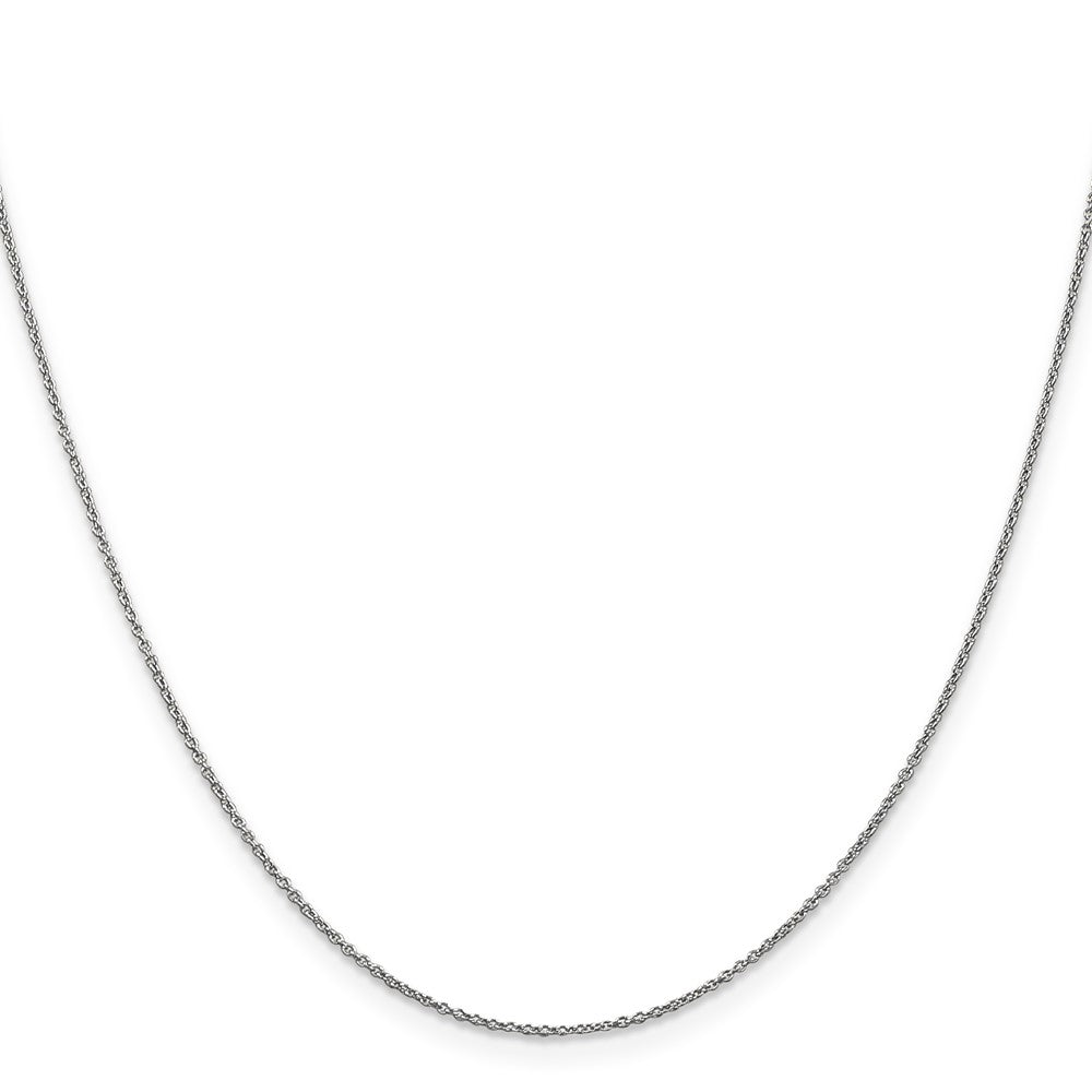 14K White Gold .9mm Round Cable Chain