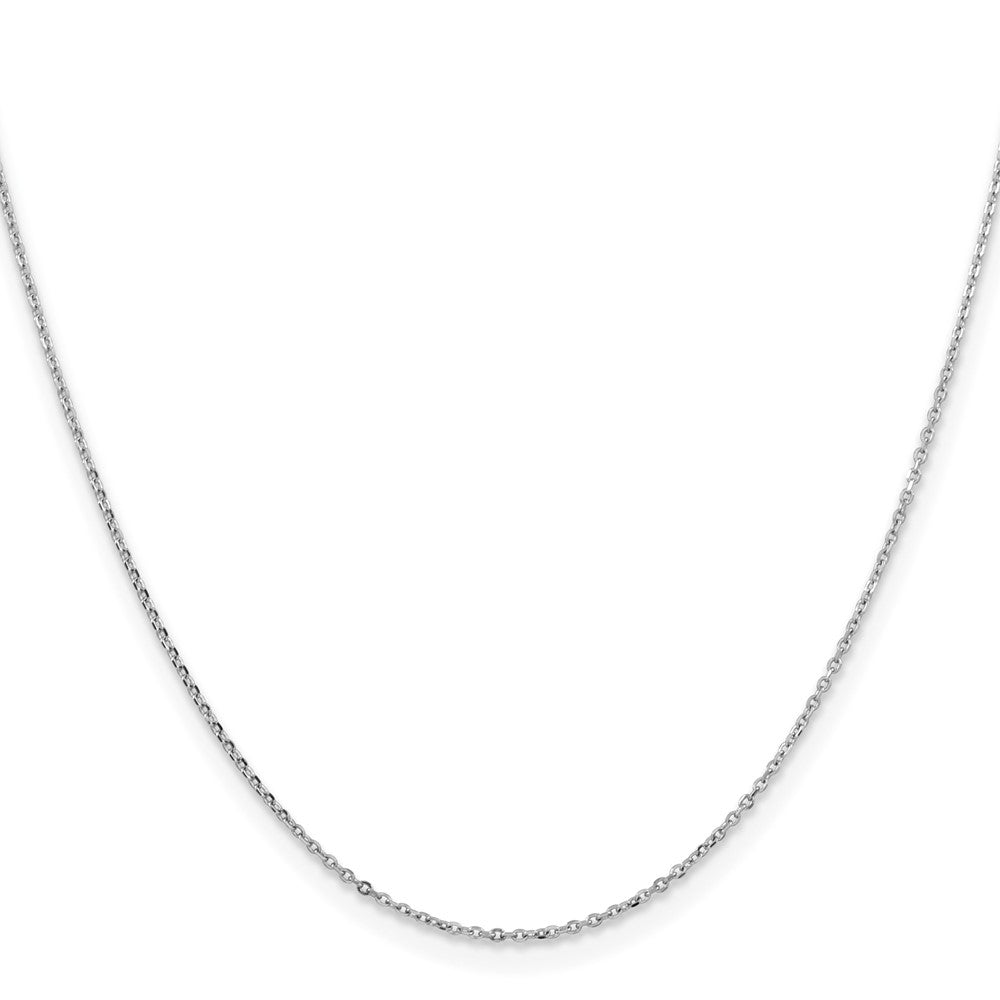 14K White Gold 1.05mm Diamond-cut Cable Chain