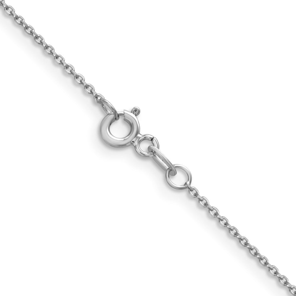 14K White Gold 1.05mm Diamond-cut Cable Chain