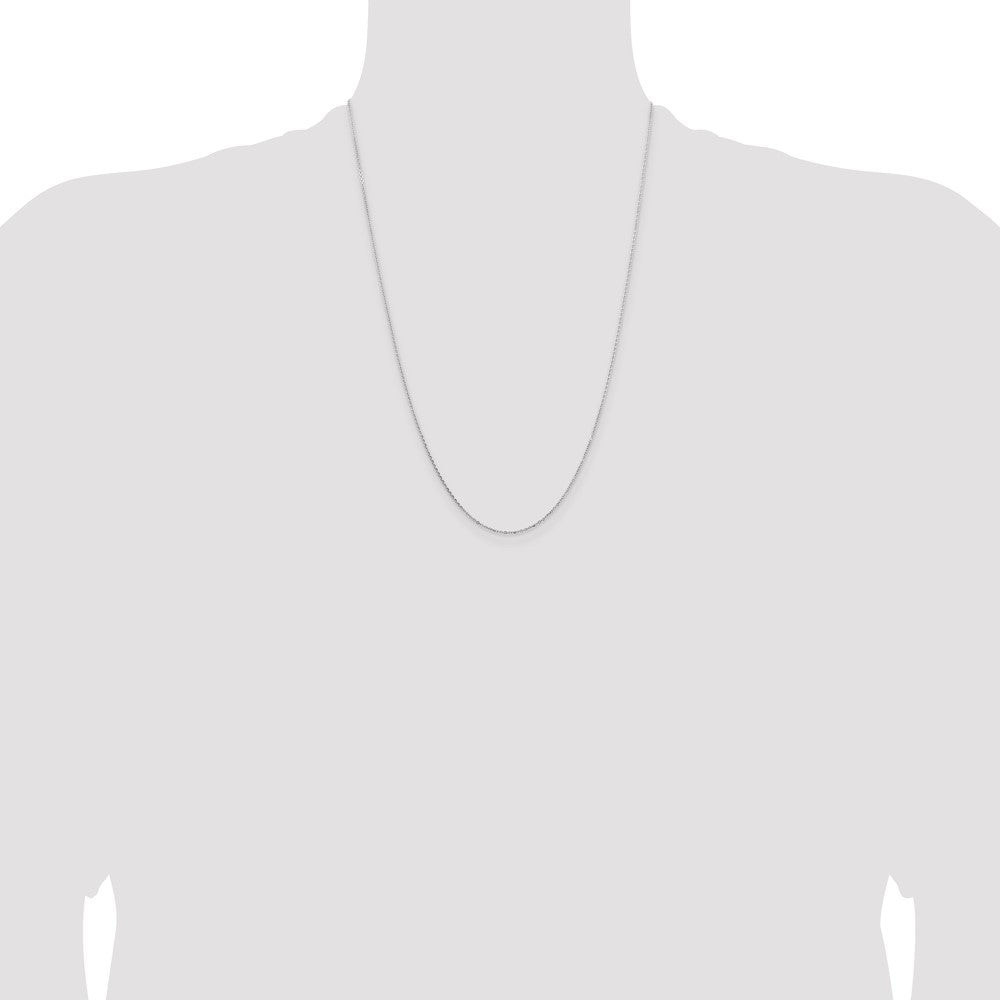 14K White Gold 1.05mm Diamond-cut Cable Chain