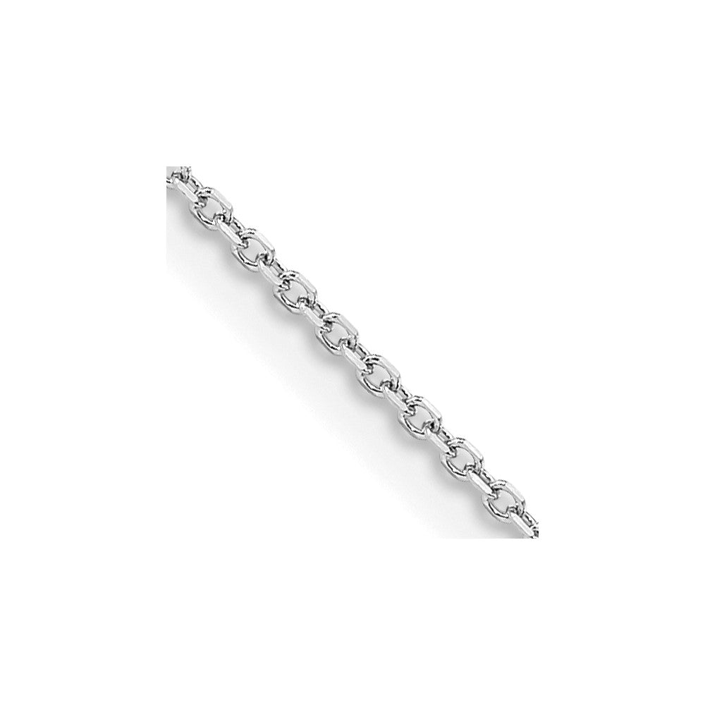 14K White Gold 1.05mm Diamond-cut Cable Chain