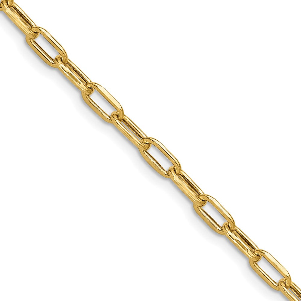 14K 3.7mm Semi-Solid Beveled Diamond-cut Paperclip Chain