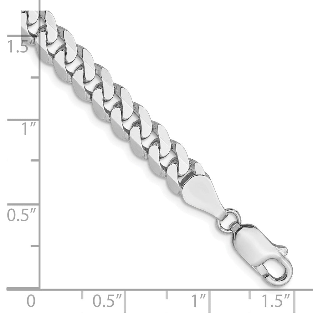 14K White Gold 5.75mm Flat Beveled Curb Chain