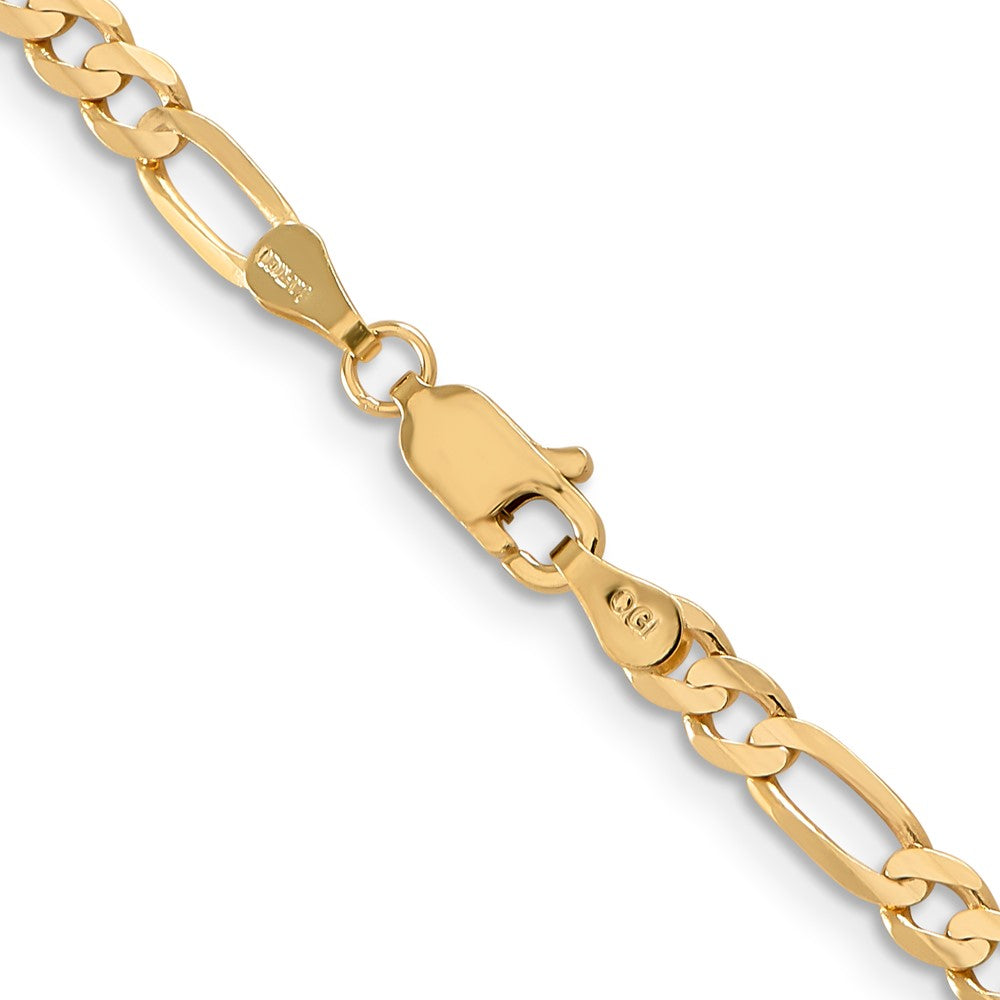 14K 4mm Concave Open Figaro Chain