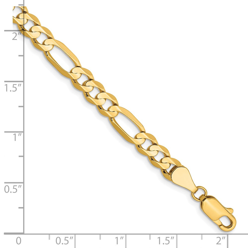 14K 5.5mm Concave Open Figaro Chain