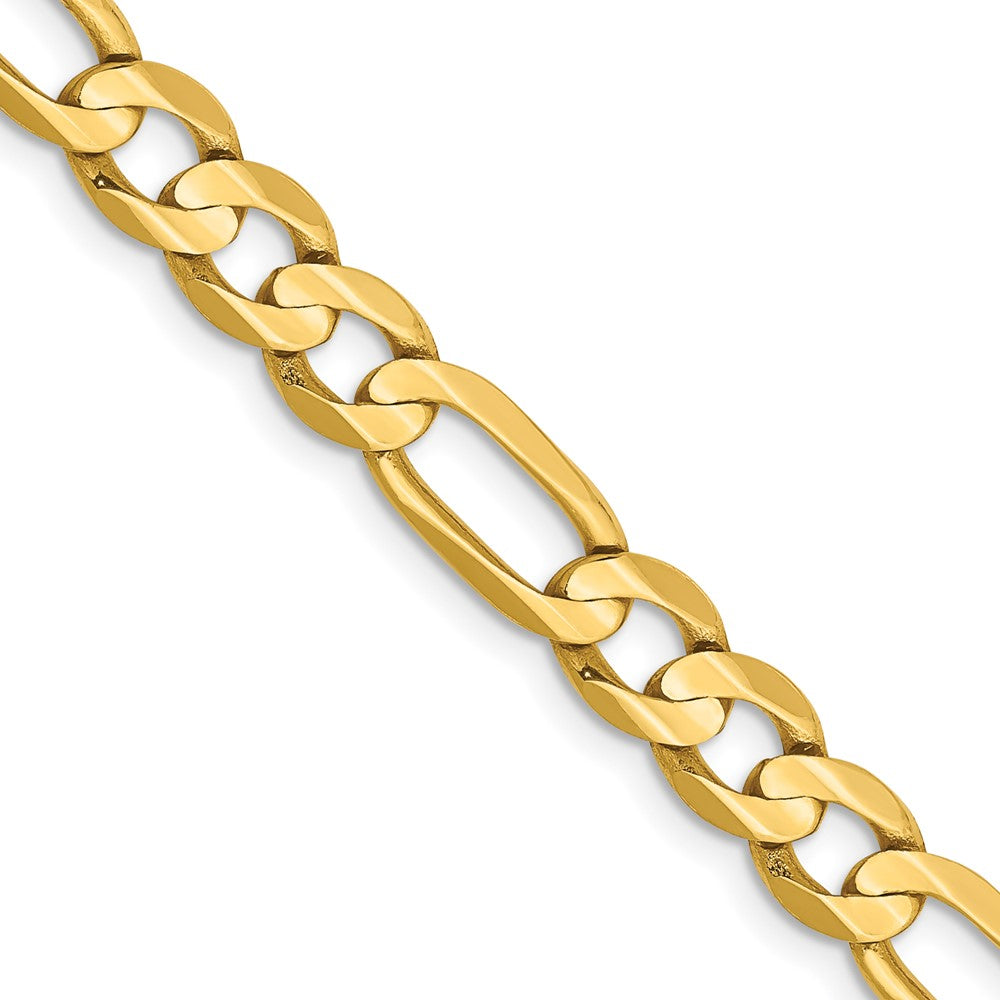 14K 6mm Concave Open Figaro Chain