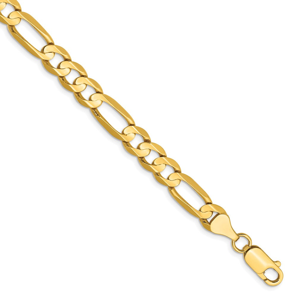 14K 6.75mm Concave Open Figaro Chain
