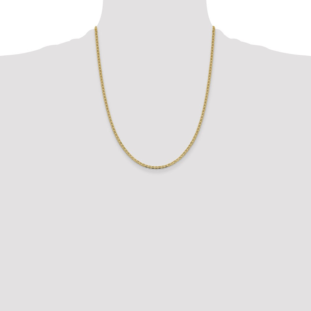 14K 2.4mm Diamond-cut Flat Anchor Chain