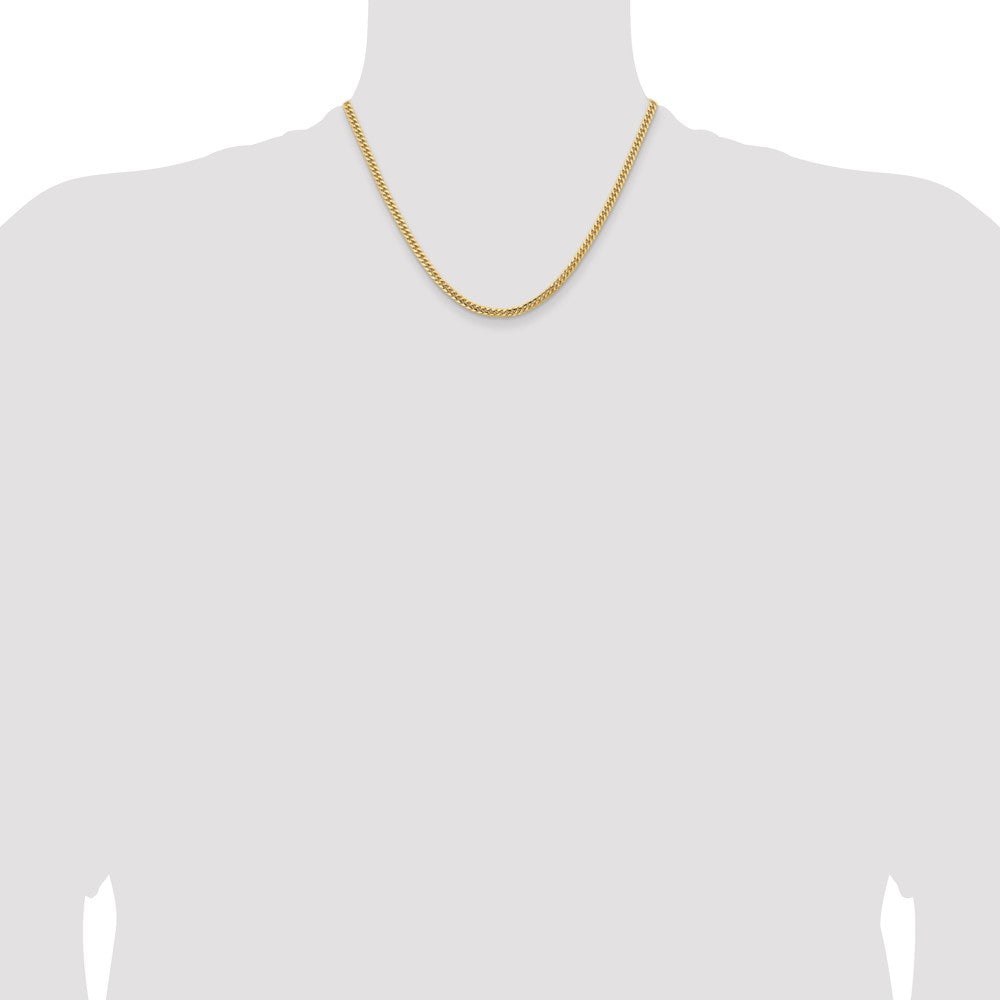 14K 3.5mm Solid Miami Cuban Chain