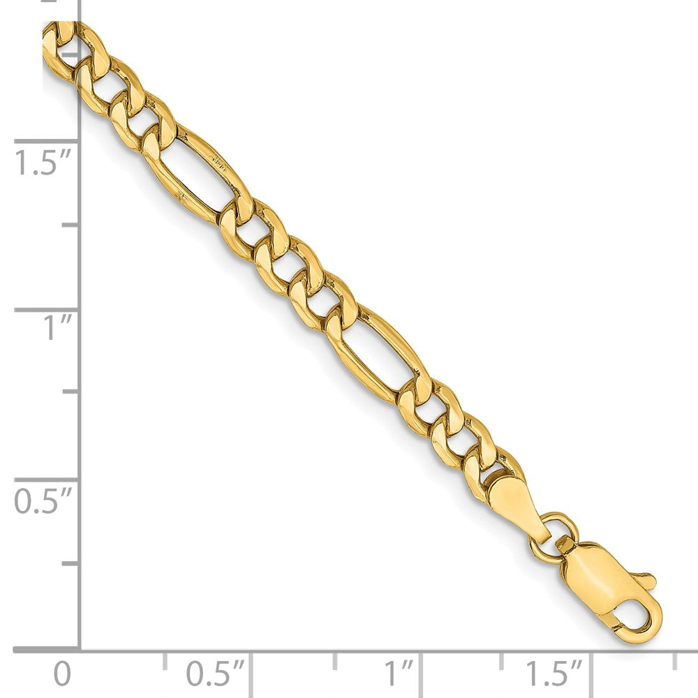 14K 4.4mm Semi-Solid Figaro Chain