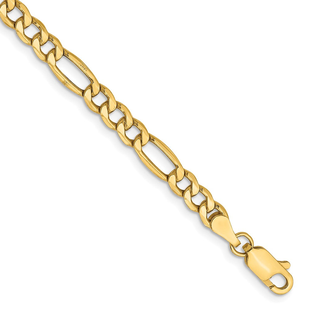 14K 4.4mm Semi-Solid Figaro Chain