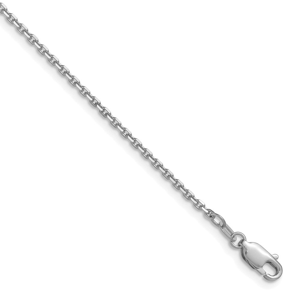 14K White Gold 1.65mm Diamond-cut Square Cable Chain