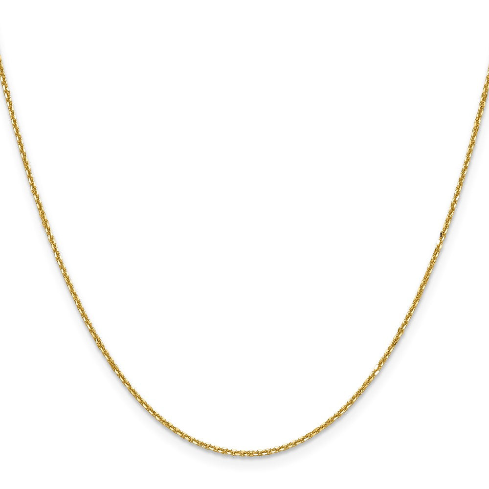 14K 1.25mm Diamond-cut Round Cable Chain