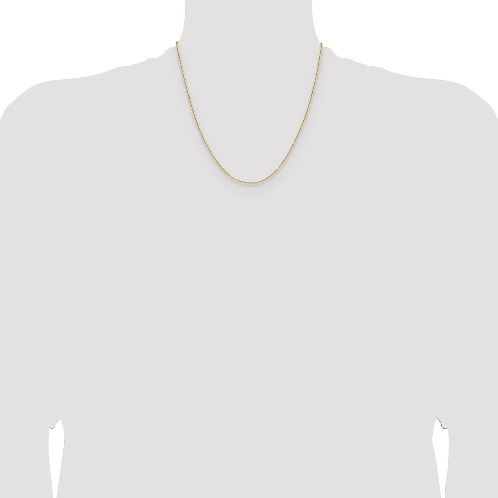14K 1.25mm Diamond-cut Round Cable Chain