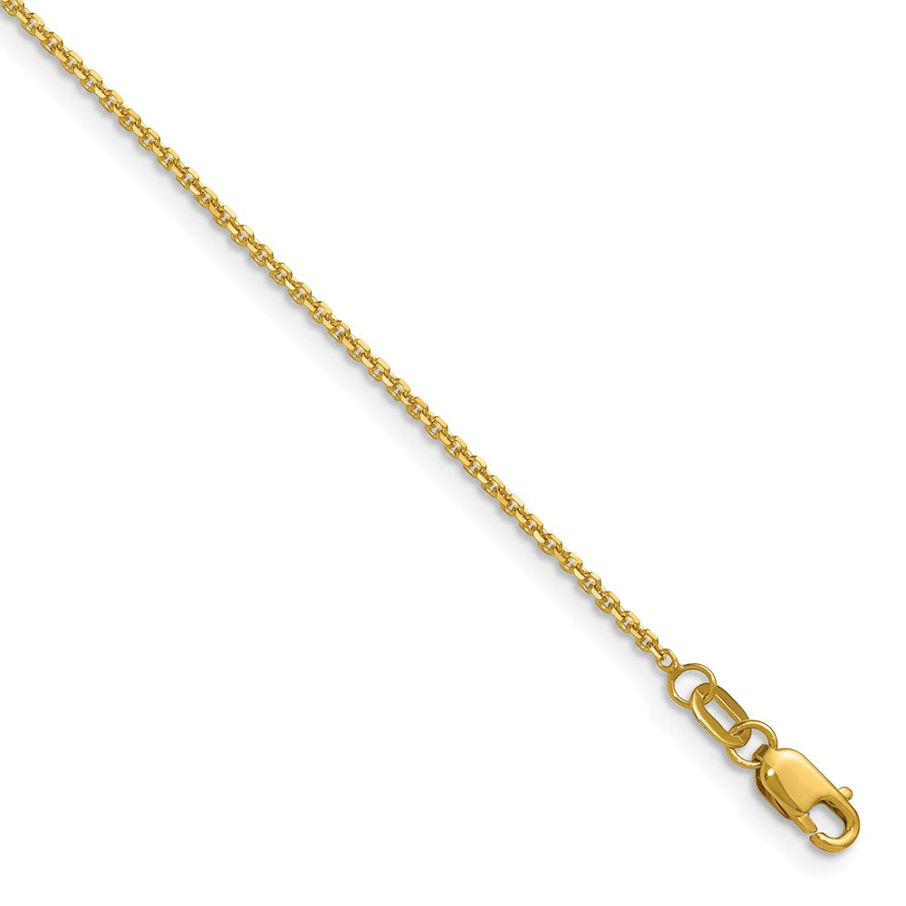 14K 1.25mm Diamond-cut Round Cable Chain