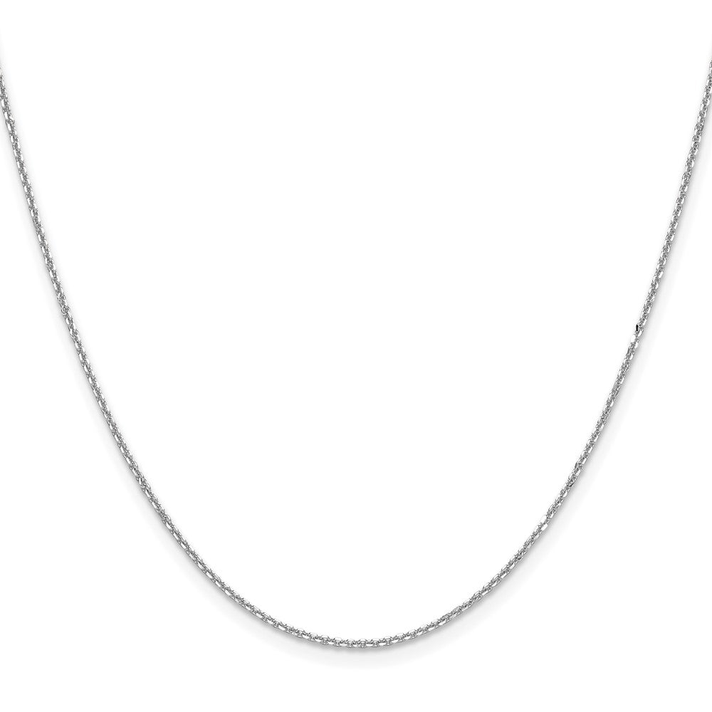 14K White Gold 1.25mm Diamond-cut Round Cable Chain