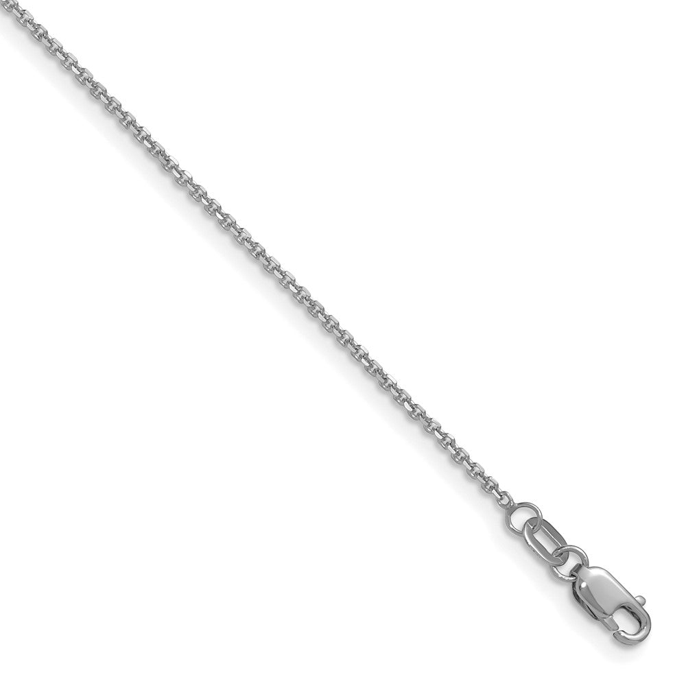 14K White Gold 1.25mm Diamond-cut Round Cable Chain