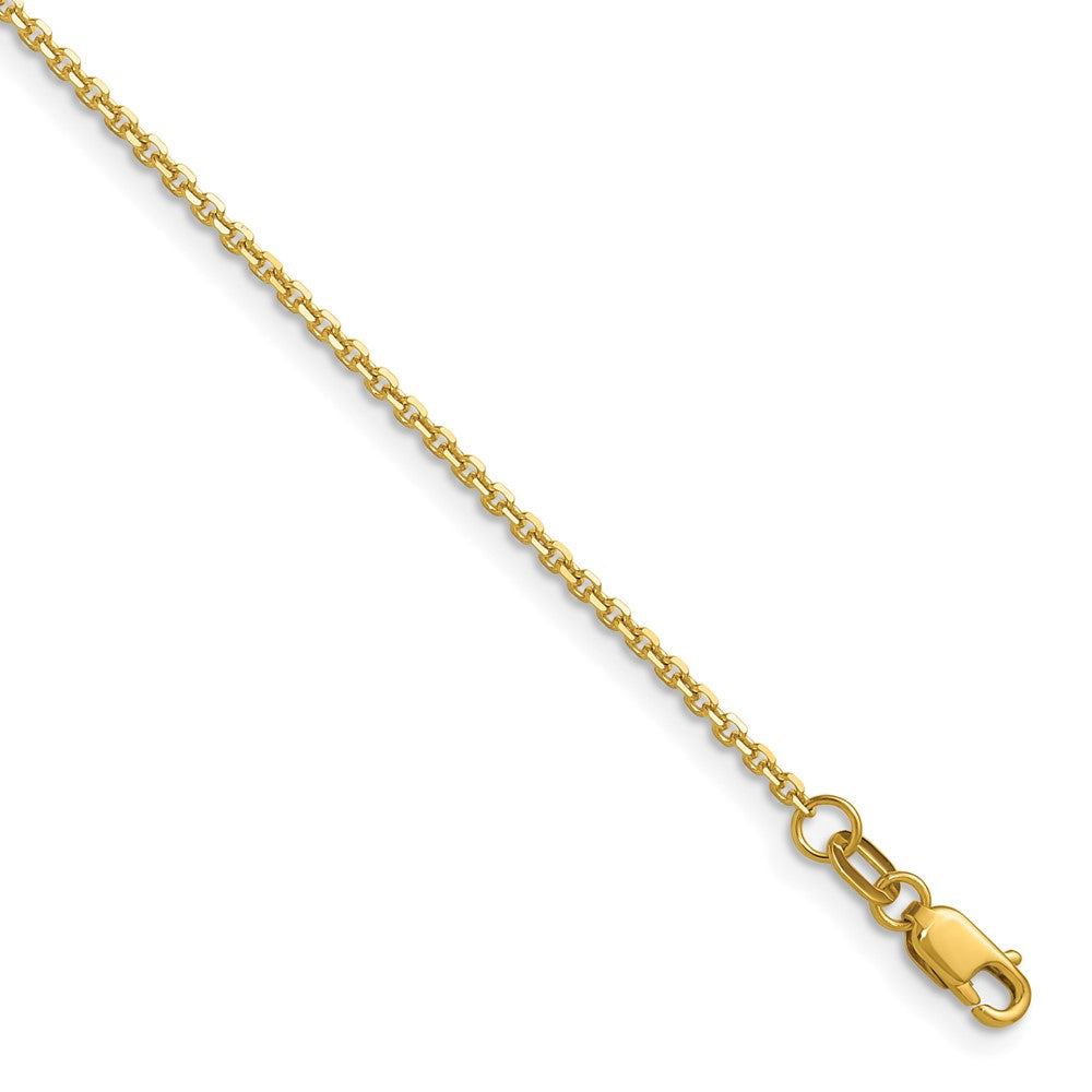 14K 1.45mm Diamond-cut Round Cable Chain